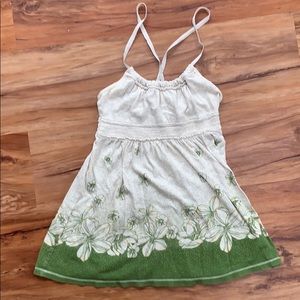 Floral crisscross back spaghetti strap babydoll